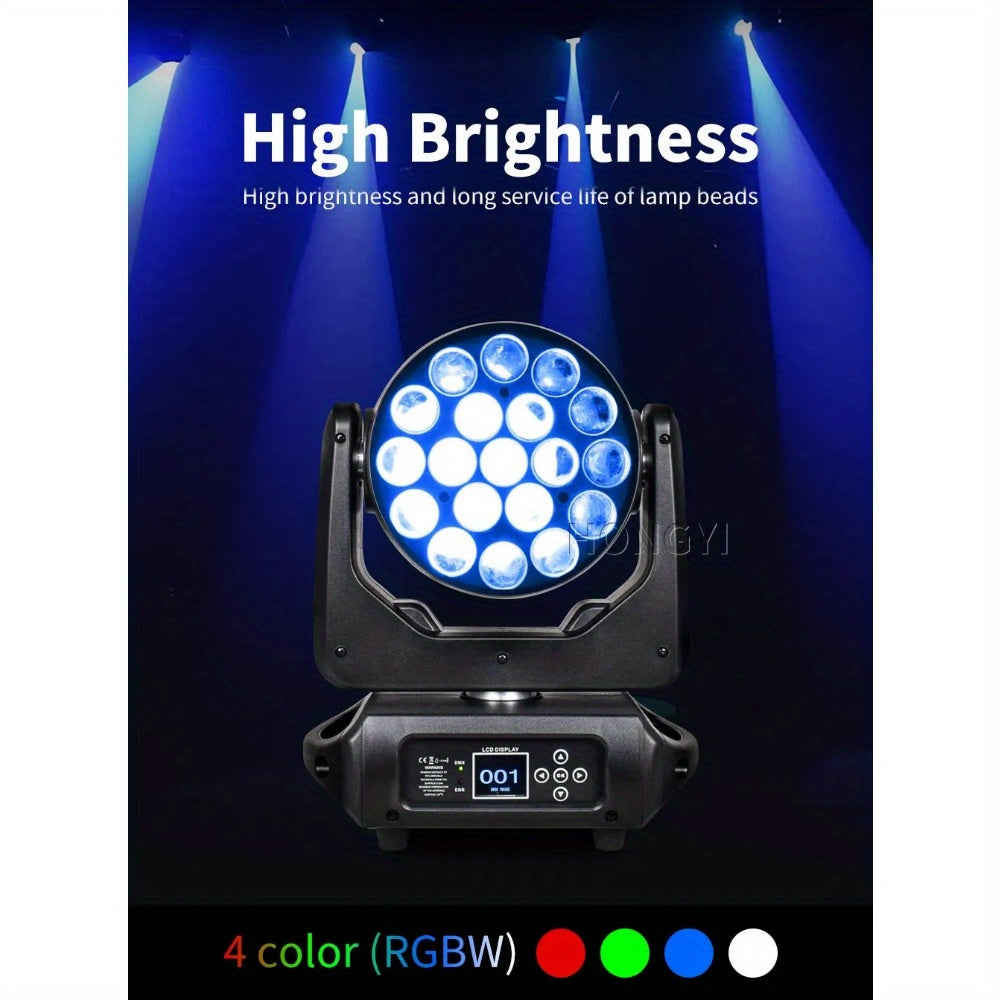 Hot Sale High Quality LED Wash Zoom 19X15W with CTO ECO Function RGBW DMX Beam Ring Effect Stage Lighting for DJ Dsico Show