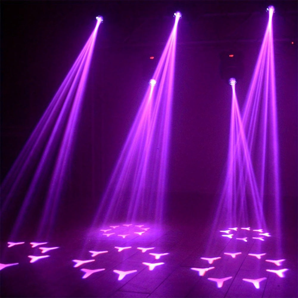 2PCS LED Moving Head DMX Lights Lyre Beam 100W DJ Lighting with 8 Gobos Mini Projector Prism Effect for Disco Bar KTV Wedding Party