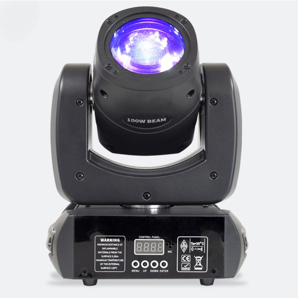 2PCS LED Moving Head DMX Lights Lyre Beam 100W DJ Lighting with 8 Gobos Mini Projector Prism Effect for Disco Bar KTV Wedding Party