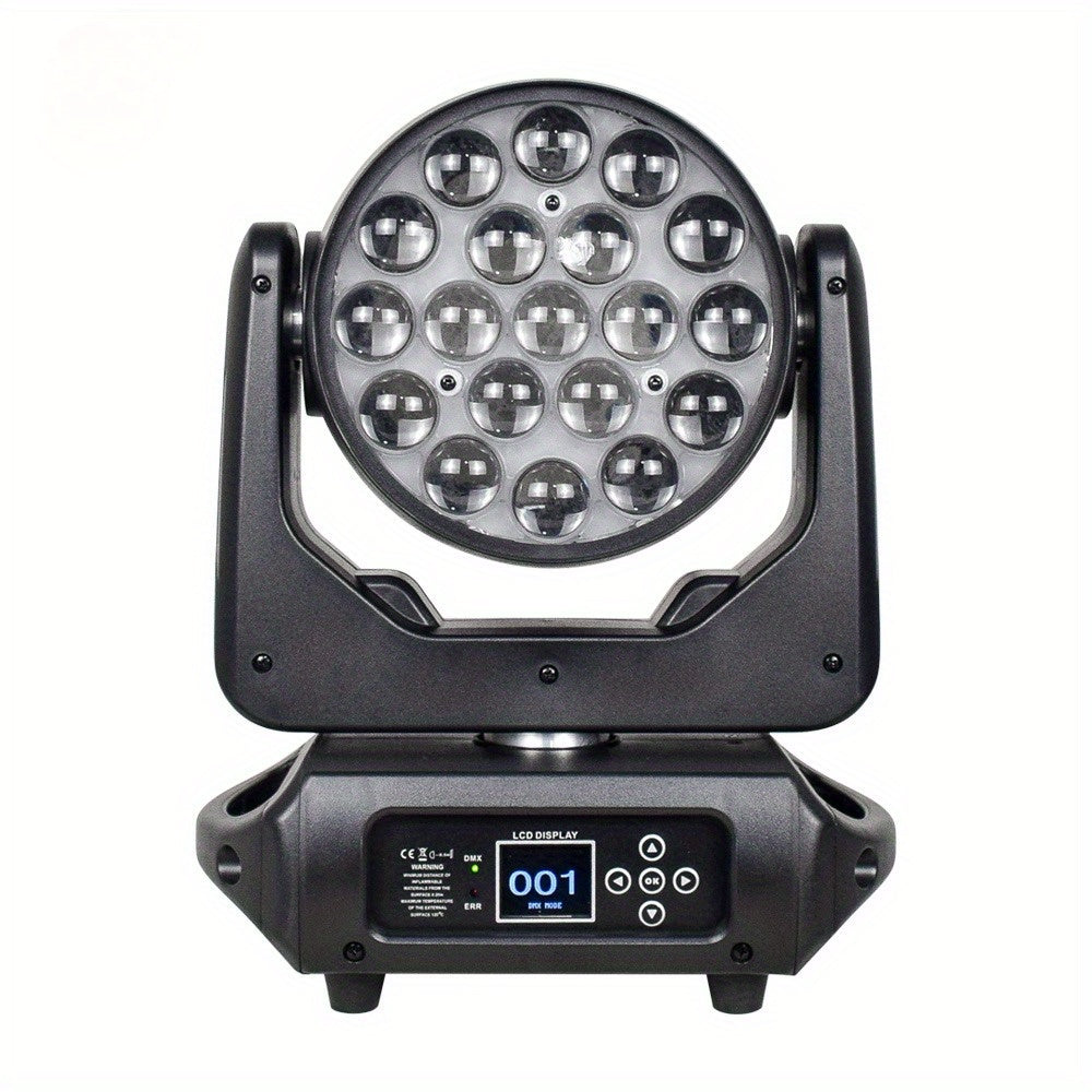 2PCS LED Wash Moving Head DMX Lights 19X15W RGBW 4In1 Lyre Beam Projection CTO Effect Stage Lights Good for Disco Party DJ Show