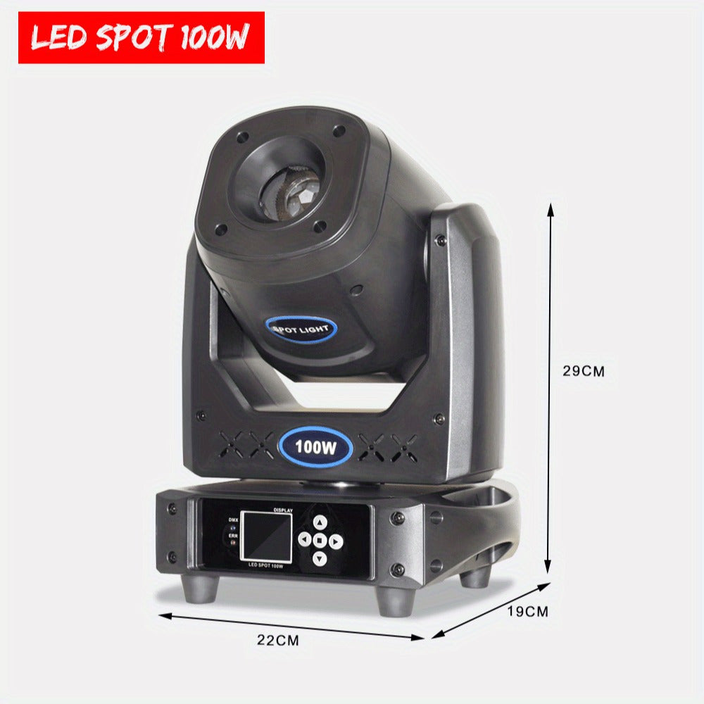 2PCS Moving Head Light 100W DMX DJ Spot Stage Light Lyre Gobos Mobile Heads Sound Activated Disco Equipment for Night Club