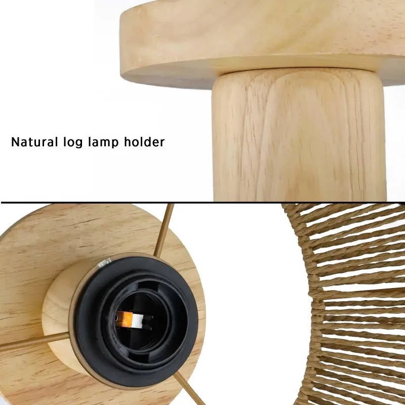 Minimalist LED Ceiling Lamp Shades Light Fixture Handmade Woven Chandelier Lampshade for Bedroom Office Laundry Restaurant