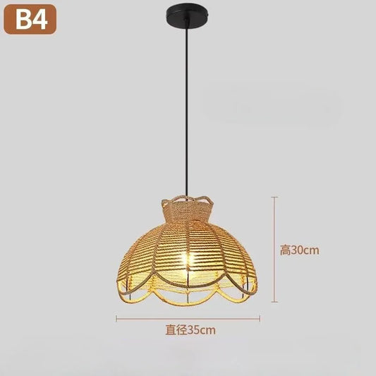 American countryside retro hemp rope pendant light creative personalized showcase internet industrial style lighting fixtures