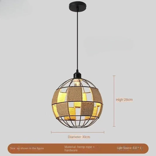 American Style Creative Hemp Rope Pendant Light Personalized Coffee Shop Retro Industrial Style Clothing Store Homestay